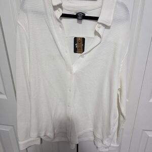 NWT Roots Waffleweave Button Shirt SZ XL